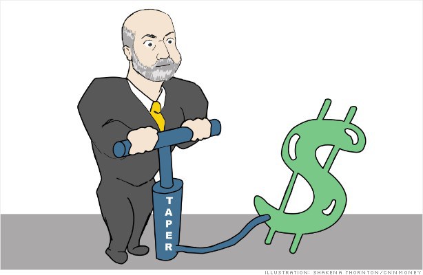Ilustrasi QE Tapering oleh CNNMoney